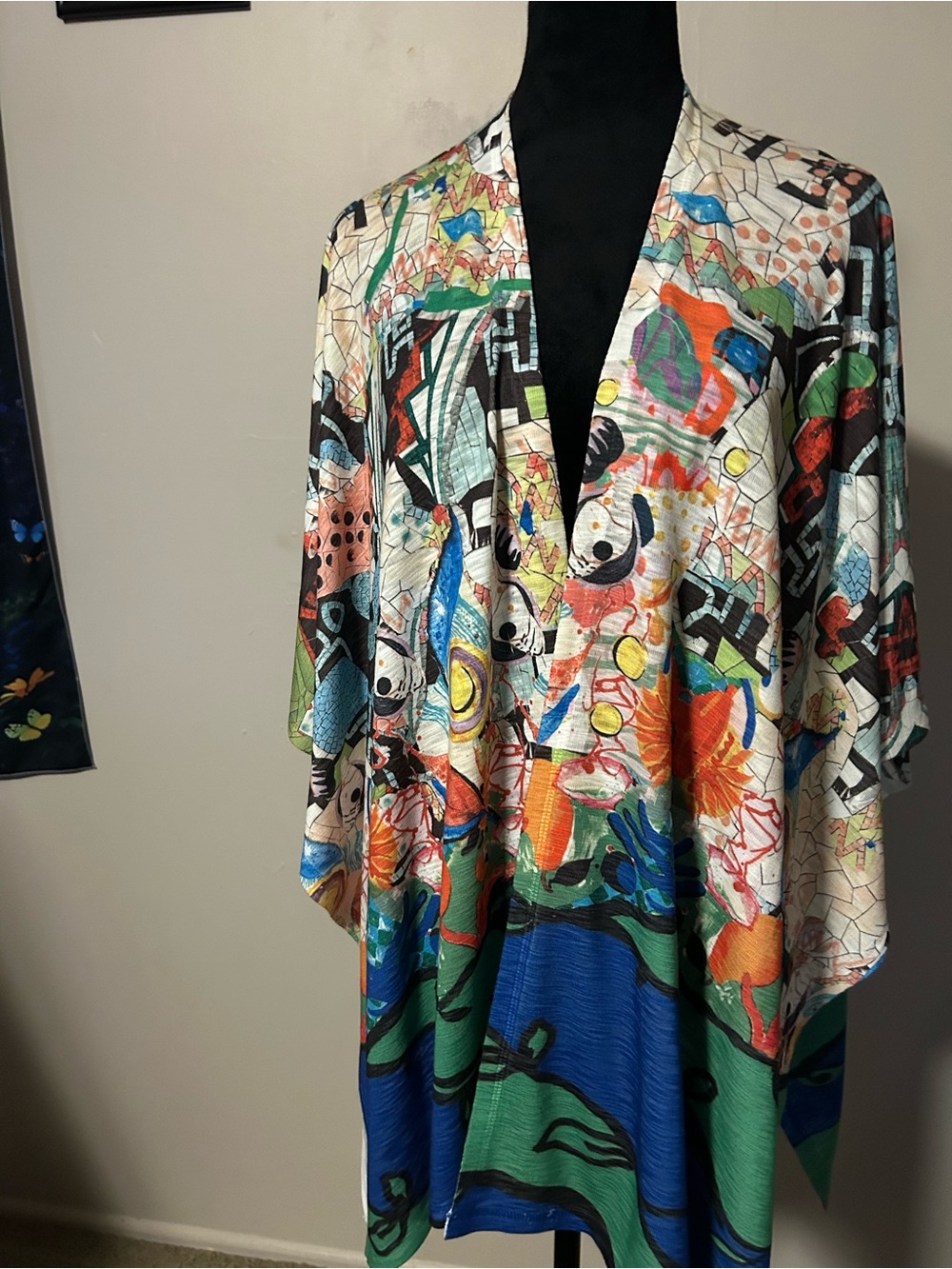 Multicolor Floral Open-Front Kimono Shrug - Multicolor